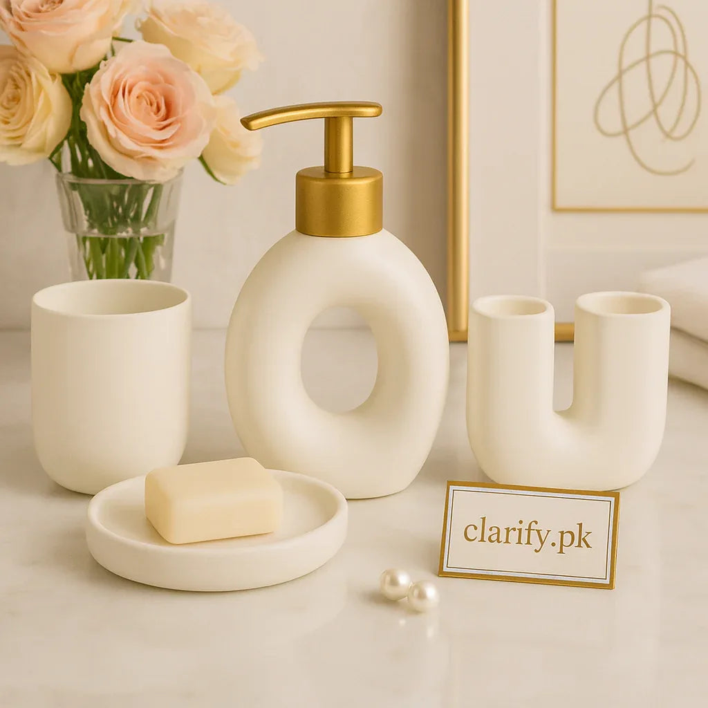 Luxury Bathroom Accessory Set – 4 Pieces