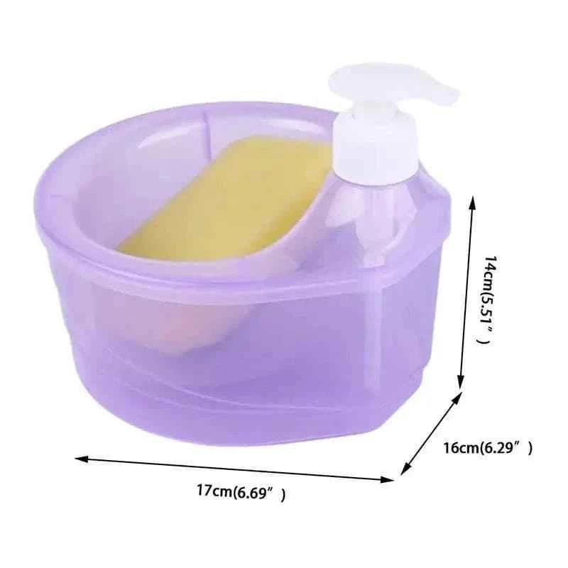 Round Transparent Kitchen Dispenser with Sponge for Easy Liquid Pouring