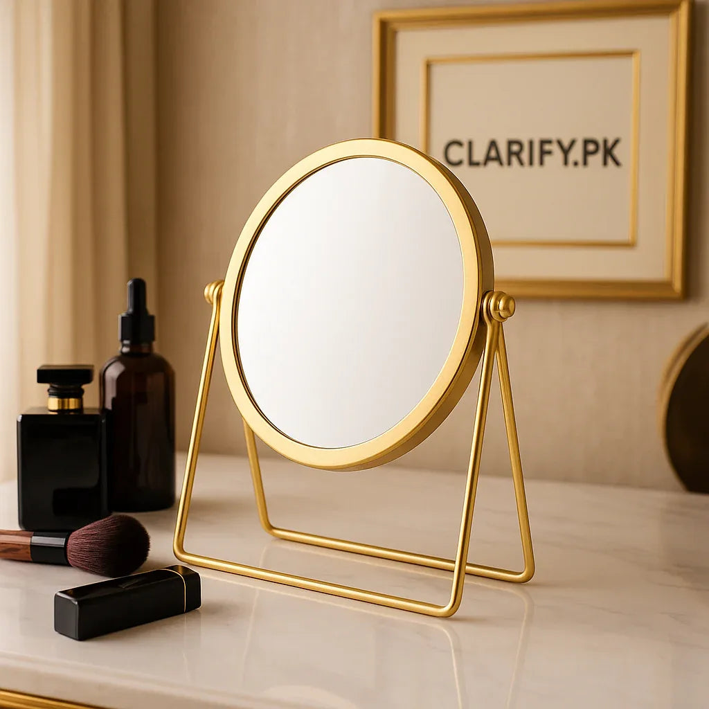 Luxury Golden Metal Mirror – Elegant Home Décor