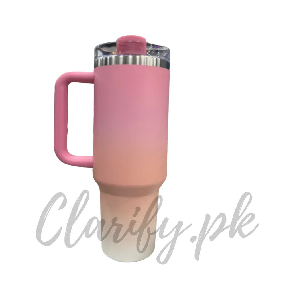 Premium Ombre Pink Peach 40oz Tumbler – 1200ml Water Bottle