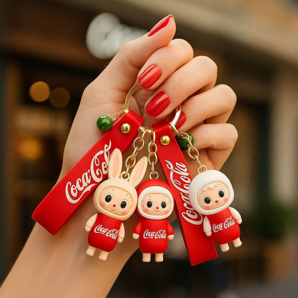 CocaCola Labubu Keychain – Fun Collectible Bag Charm (Random)