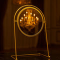 Metal Golden Circular Stand Mirror – Elegant Desk Vanity