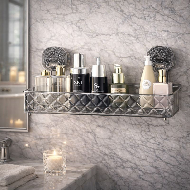 Premium Suction Cup Bathroom Storage Shelf (High Quality)