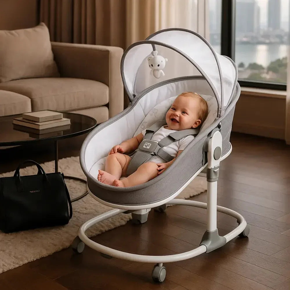 3-in-1 Luxury Baby Rocker & Bassinet