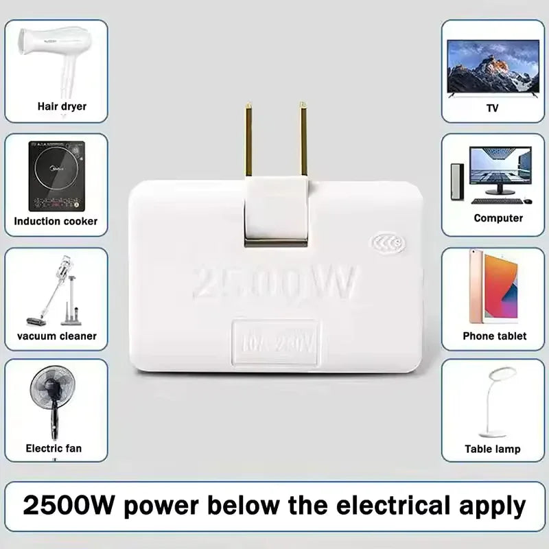 3 Way Flat Plug Adapter for Multiple Devices