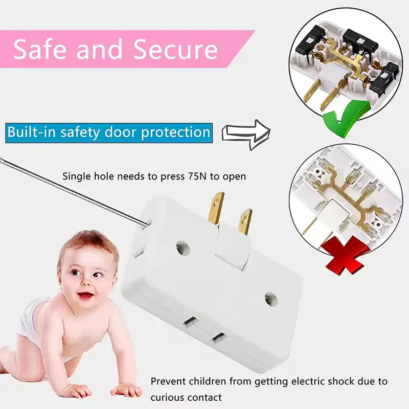 3 Way Flat Plug Adapter for Multiple Devices
