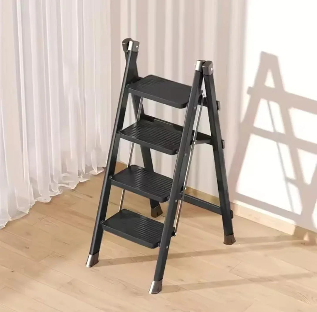300lbs Foldable Steel Ladder with Shelf