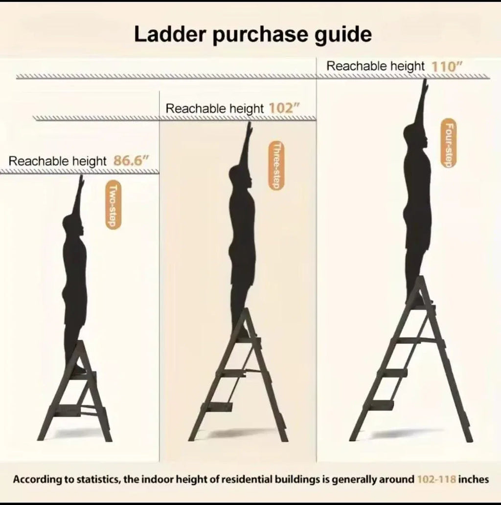 300lbs Foldable Steel Ladder with Shelf
