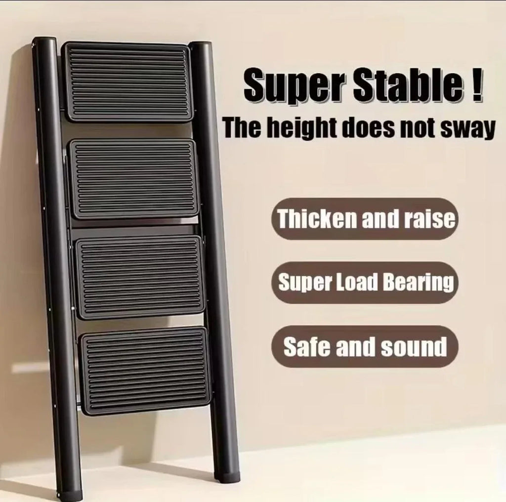 300lbs Foldable Steel Ladder with Shelf