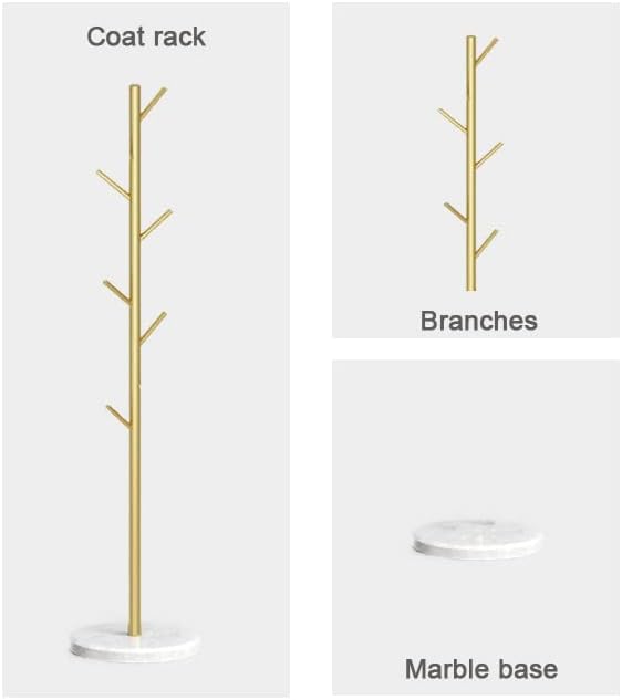 Luxury Gold Accent Metal Clothes Rack with Circular Marble-Style Base