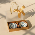 Japanese Style Ceramic Serving Bowls Set with Chopsticks - 2 Pieces Set
