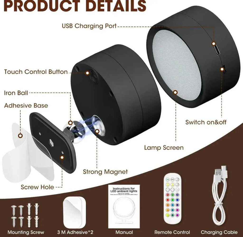 360 Degree LED Wall Lamp with Remote Control