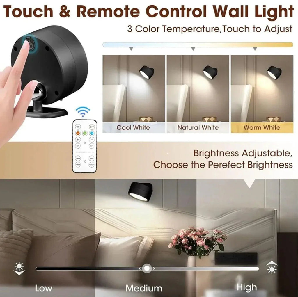 360 Degree LED Wall Lamp with Remote Control