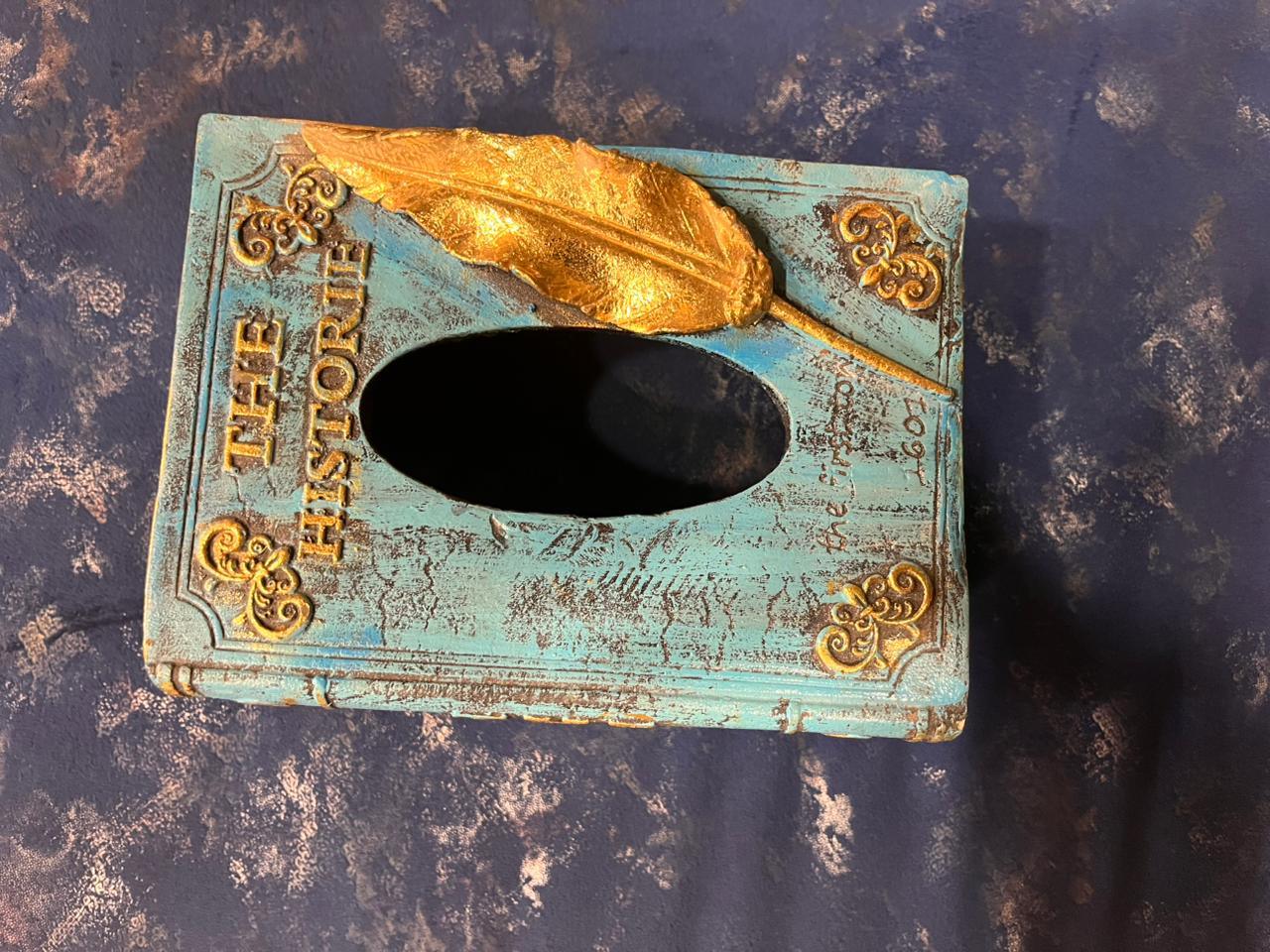 Vintage Book-Style Tissue Box Case – Elegant Home Decor