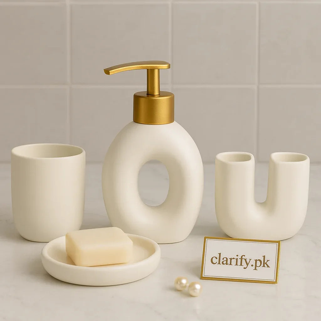 Luxury Bathroom Accessory Set – 4 Pieces