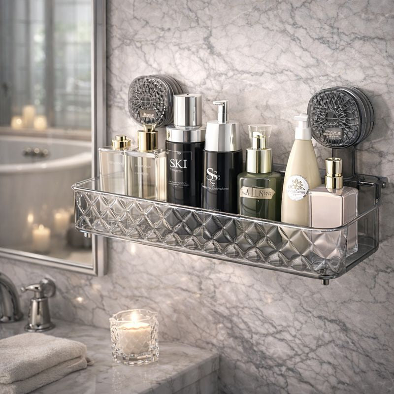 Premium Suction Cup Bathroom Storage Shelf (High Quality)