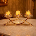 Nordic Gold Metal Crystal Candle Stand