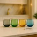 Premium 4-Piece Drinking Glasses - Colorful