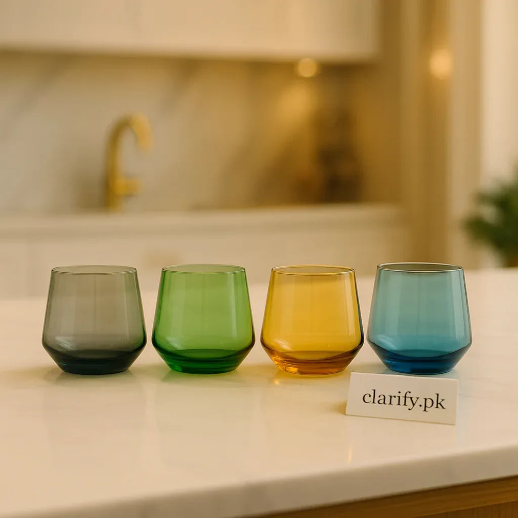 Premium 4-Piece Drinking Glasses - Colorful