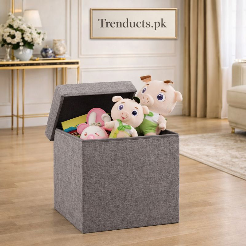 Foldable Storage Ottoman Stool - Multipurpose Seating Box