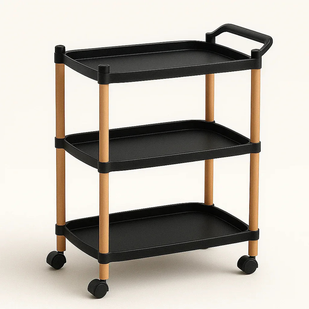 Modern 3-Tier Rolling Organizer Trolley – Storage Cart