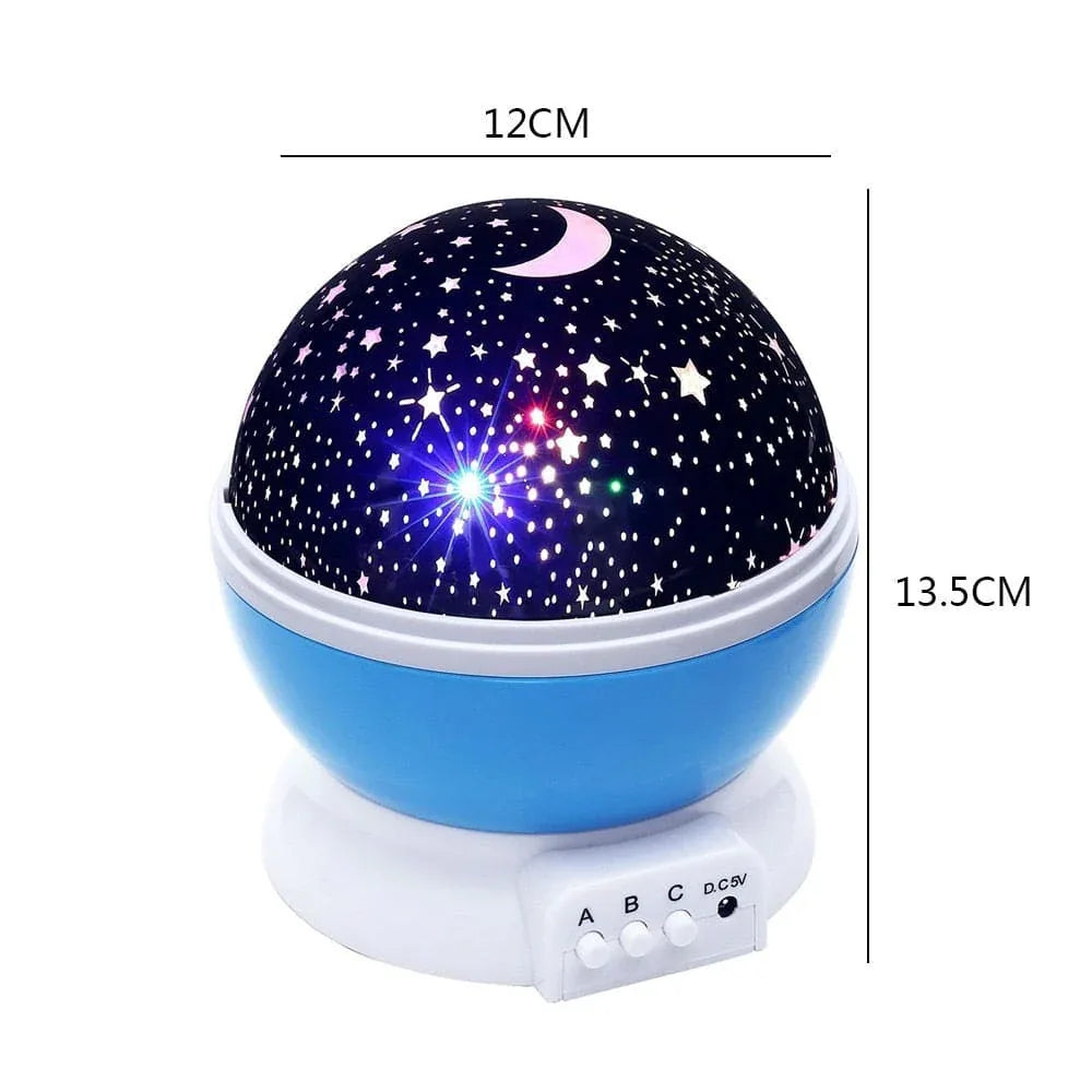 3D Night Light Projector with Colorful Star & Moon Patterns