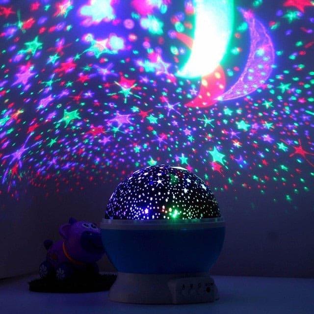 3D Night Light Projector with Colorful Star & Moon Patterns