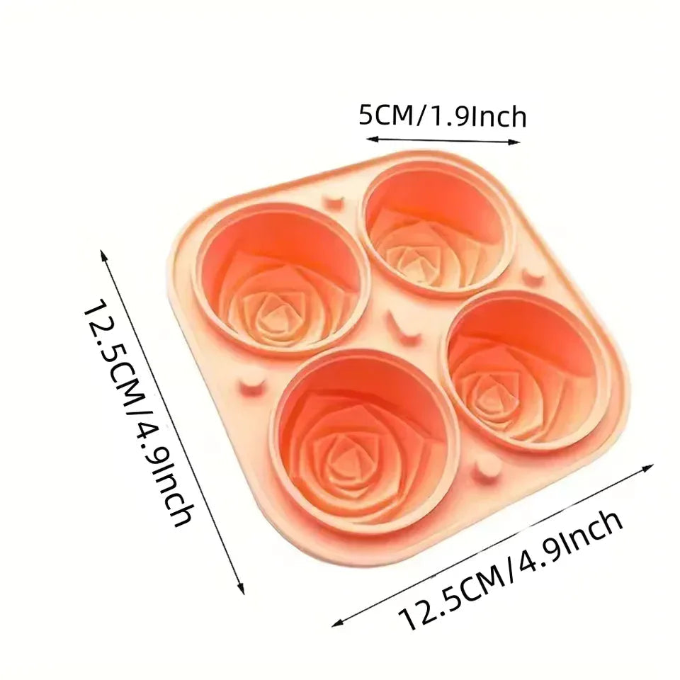3D Rose Ice Cube Molds for Ice Cream & More