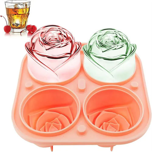 3D Rose Ice Cube Molds for Ice Cream & More