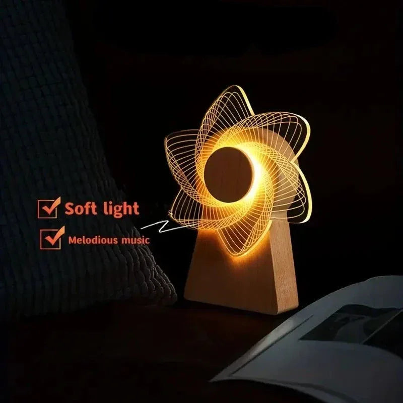 3D Windmill Night Light Lamp - Unique LED Decor