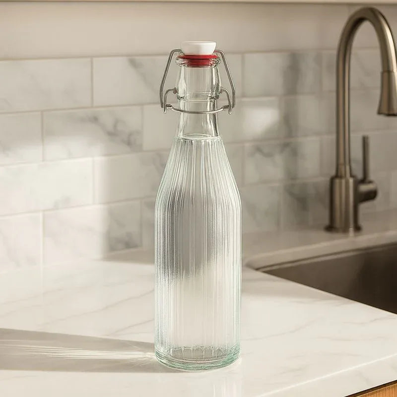 1000ml Clip Glass Bottle – Airtight Storage Bottle