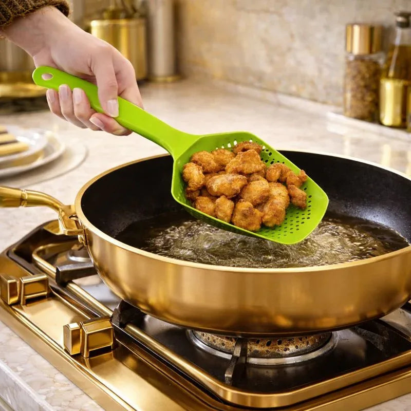 Scoop Colander Strainer Spoon for Oil & Water Draining