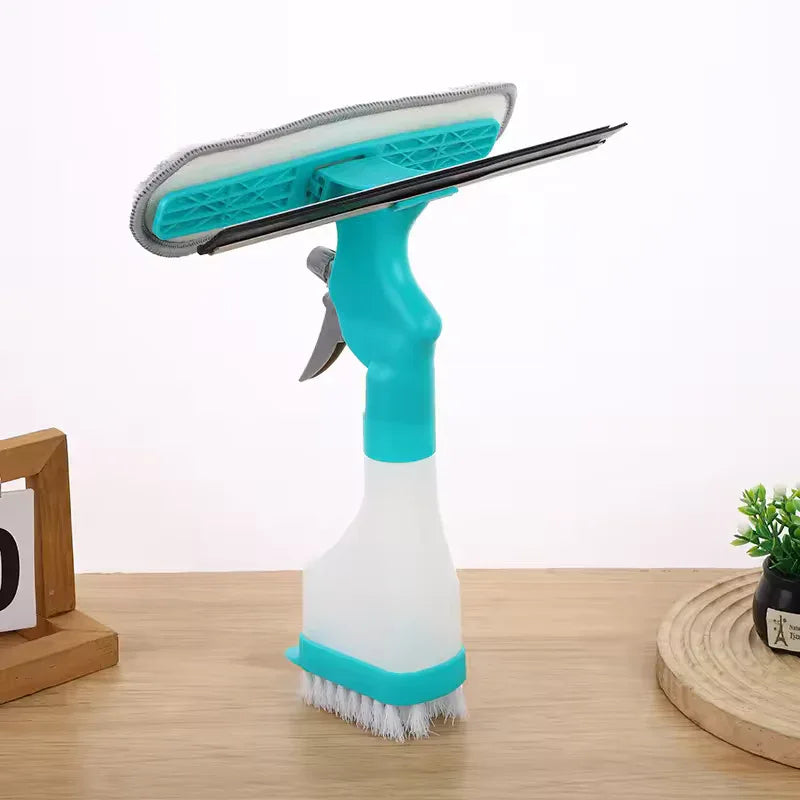 4-in-1 Window Glass Cleaner Tool with Spray Bottle