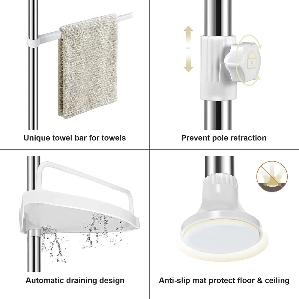 4 Tier Bathroom Storage Rack - Space-Saving Organizer