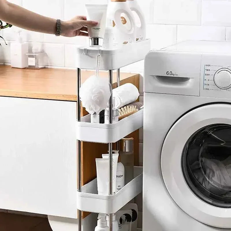 4-Tier Slim Rolling Storage Trolley – Space-Saving Organizer Rack