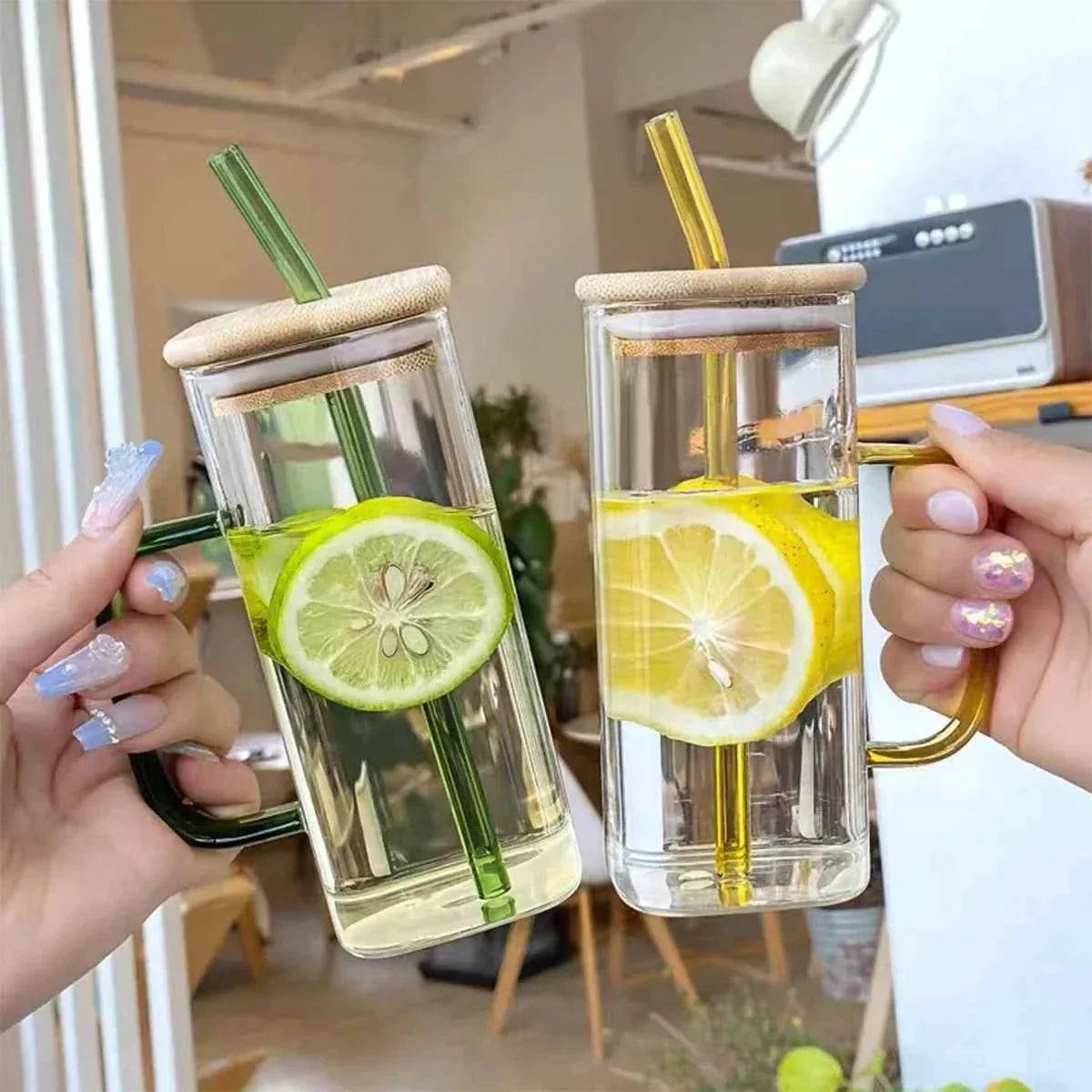 400ml Stylish Design Coffee Mug with Straw