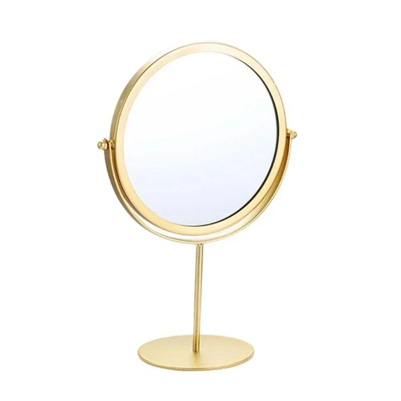 Luxury Golden Stand Round Metal Mirror – Premium Design
