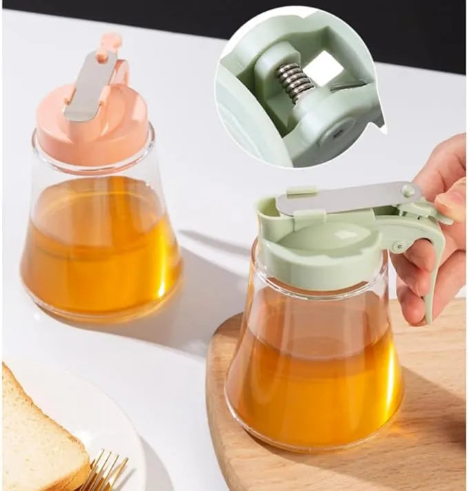 No-Drip Honey Dispenser – Easy Squeeze Syrup Bottle