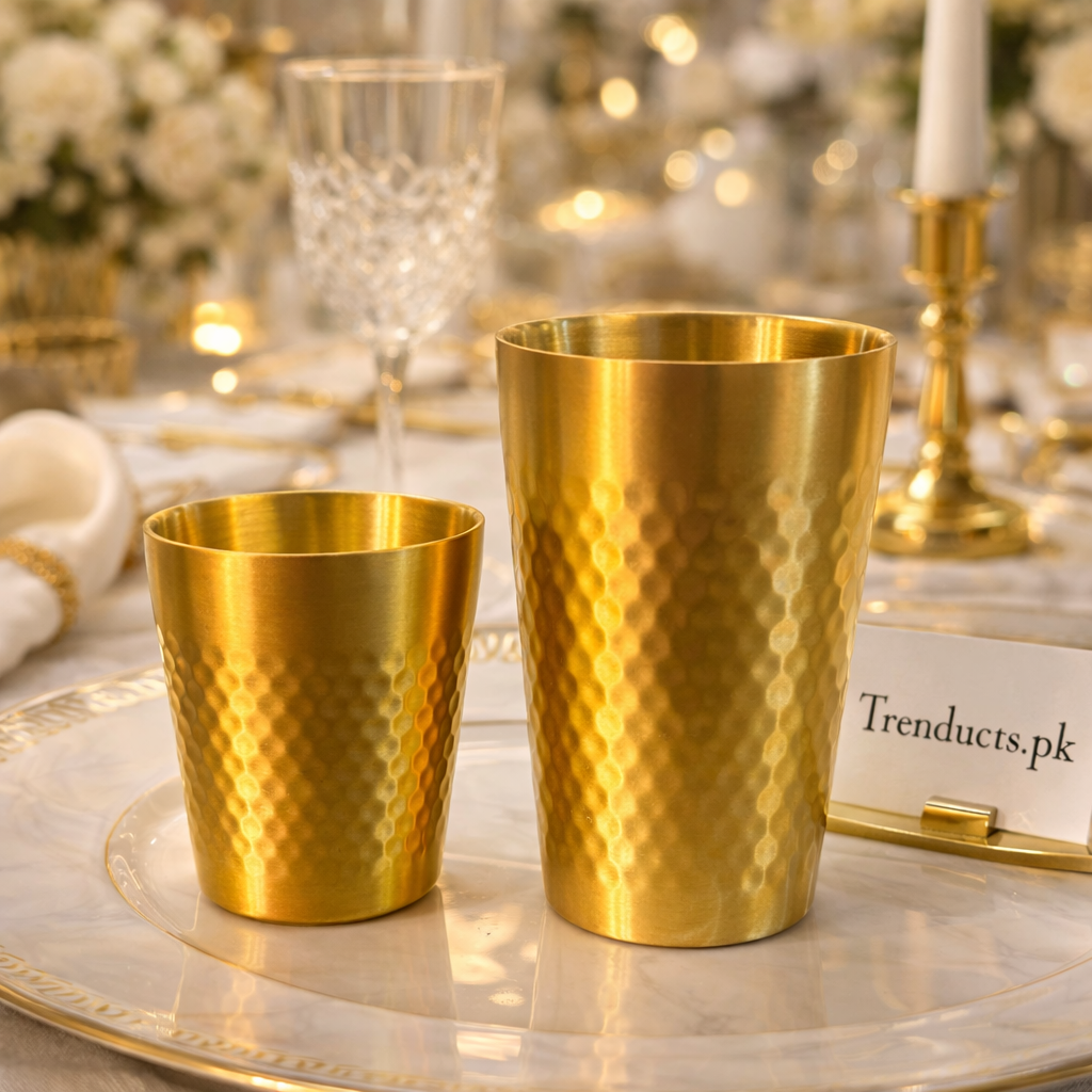 Premium Stainless Steel Golden Glass