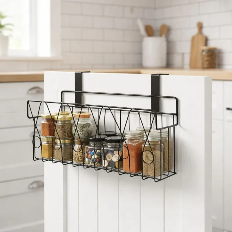 Over Cabinet Door Spice Rack – No-Drill Organizer