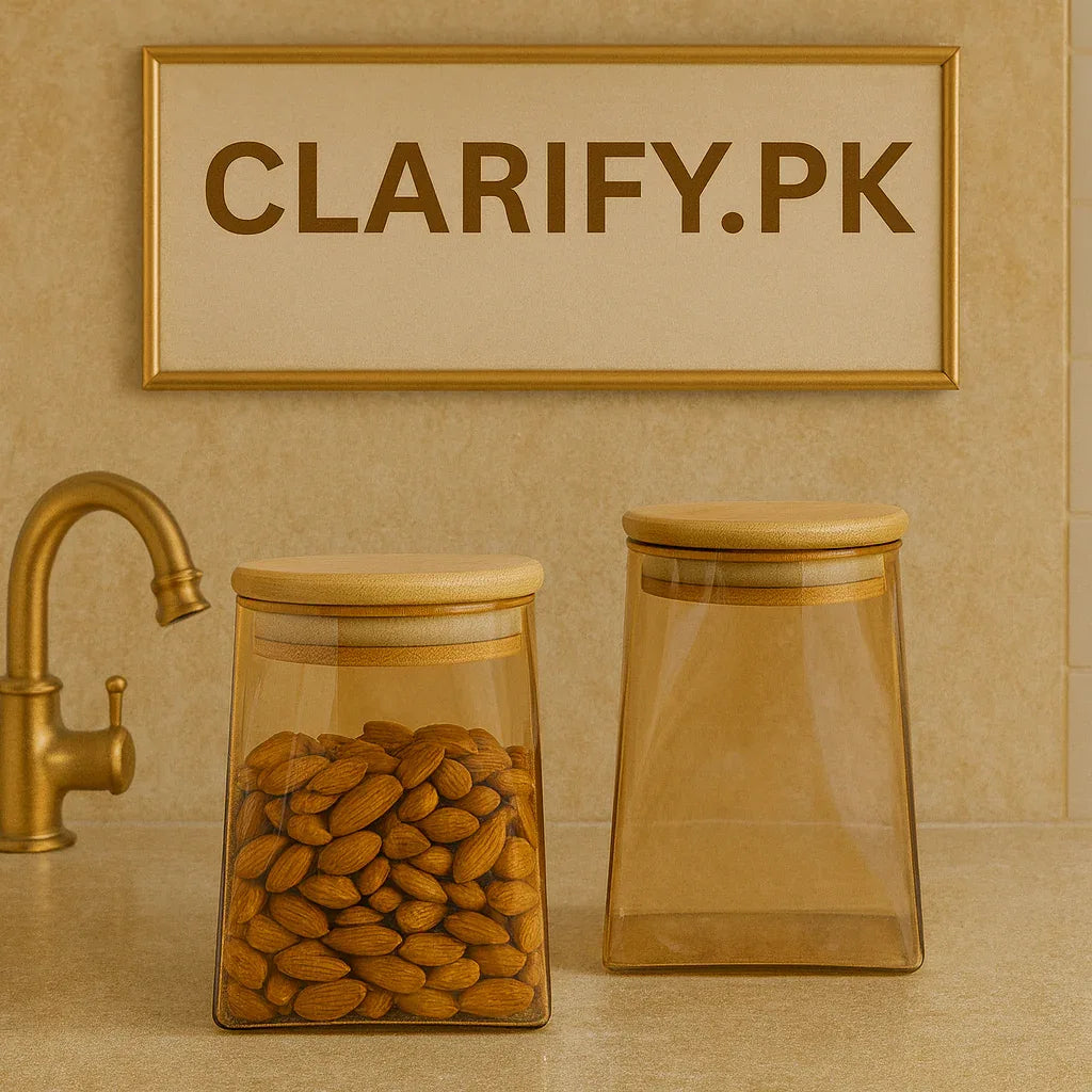 Premium Glass Storage Jar with Wooden Lid – Airtight
