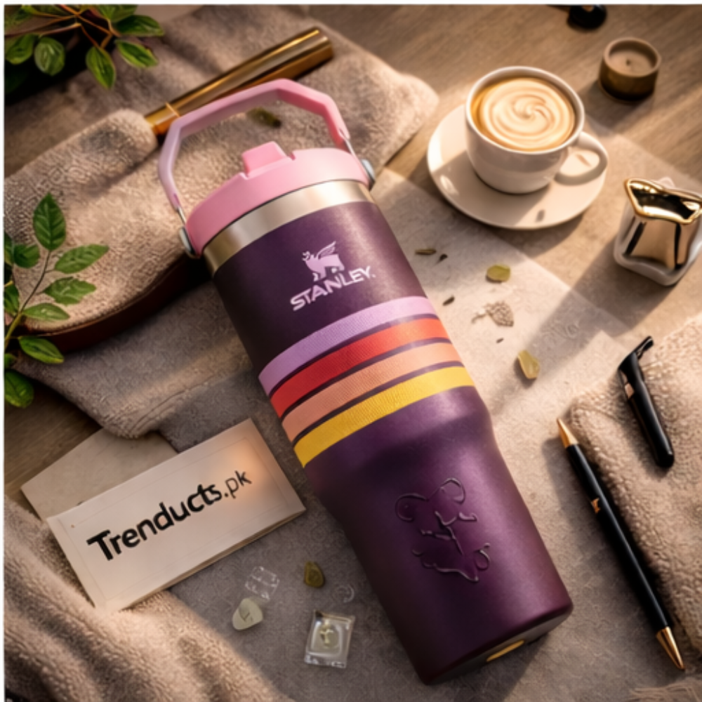 Stanley IceFlow Flip Straw Tumbler – 30oz Plum Stripe
