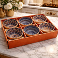 6 Pcs Japanese Ceramic Bowl Set - Bohemian Hand-Painted