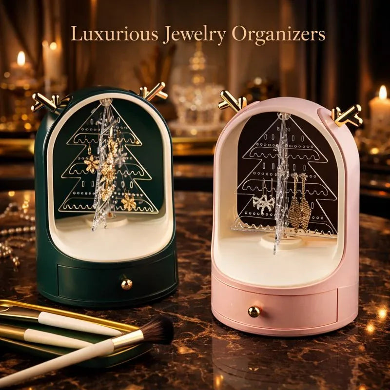 Rotating Deer Antler Jewelry Storage Organizer