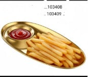 Golden Stainless Steel Plate with Sauce Compartment