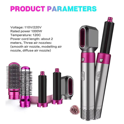 5 in 1 Hot Air Brush for Hairs - Hair Dryer Brush