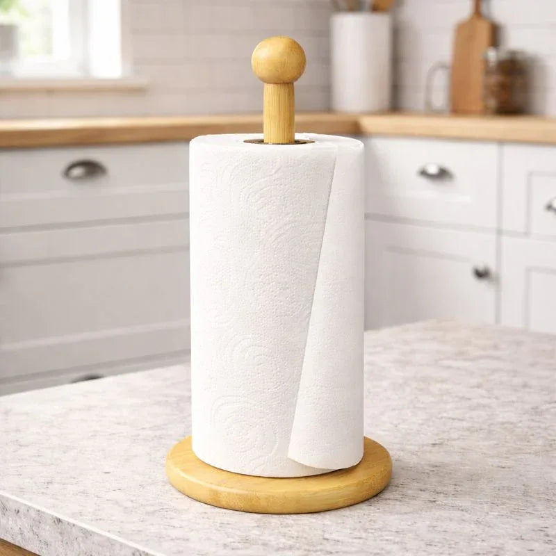 Wooden Tissue Paper Holder – Bamboo Tabletop Stand