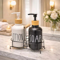Luxury Soap & Lotion Dispenser Set with Metal Stand