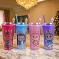 Labubu Printed Straw Tumbler – 750ml (Random Print)