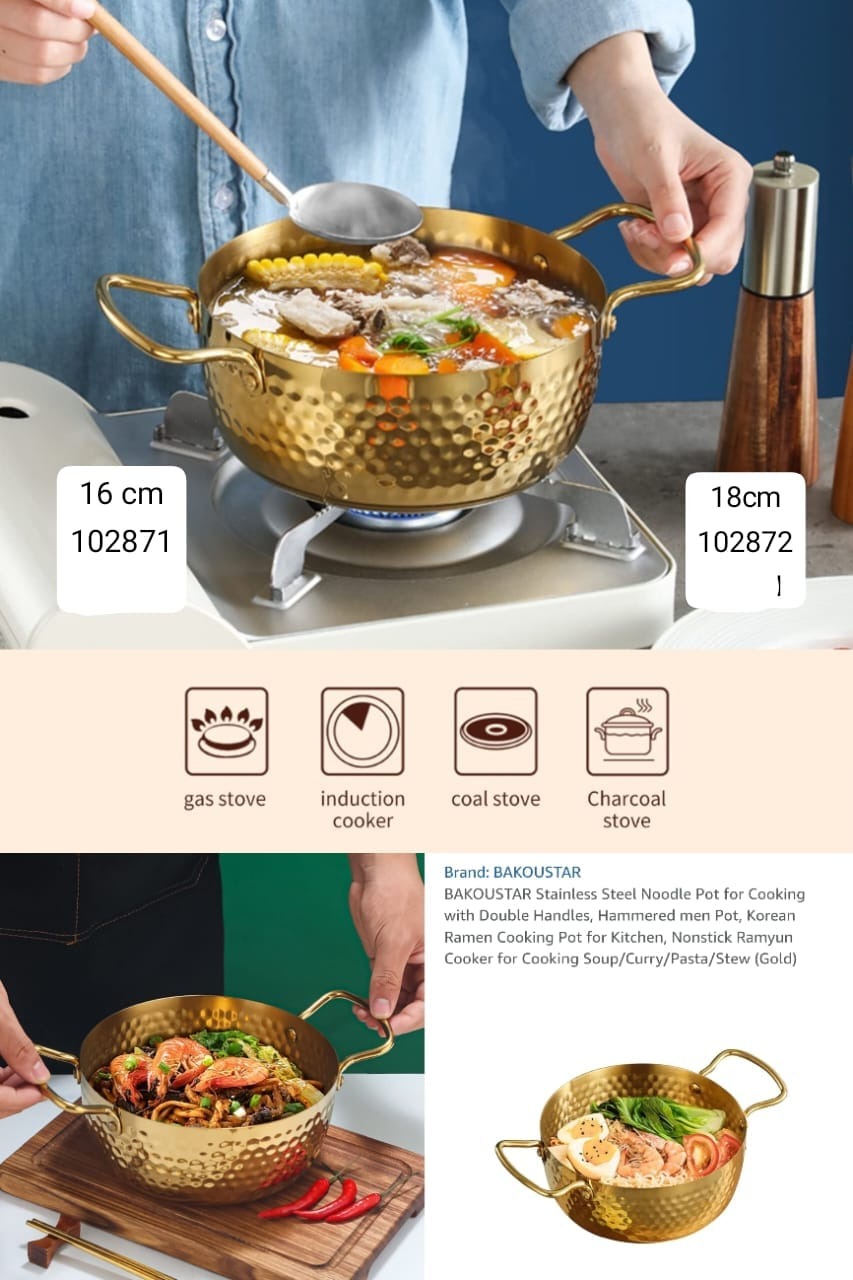 Stainless Steel Cookware Pot – Golden Finish